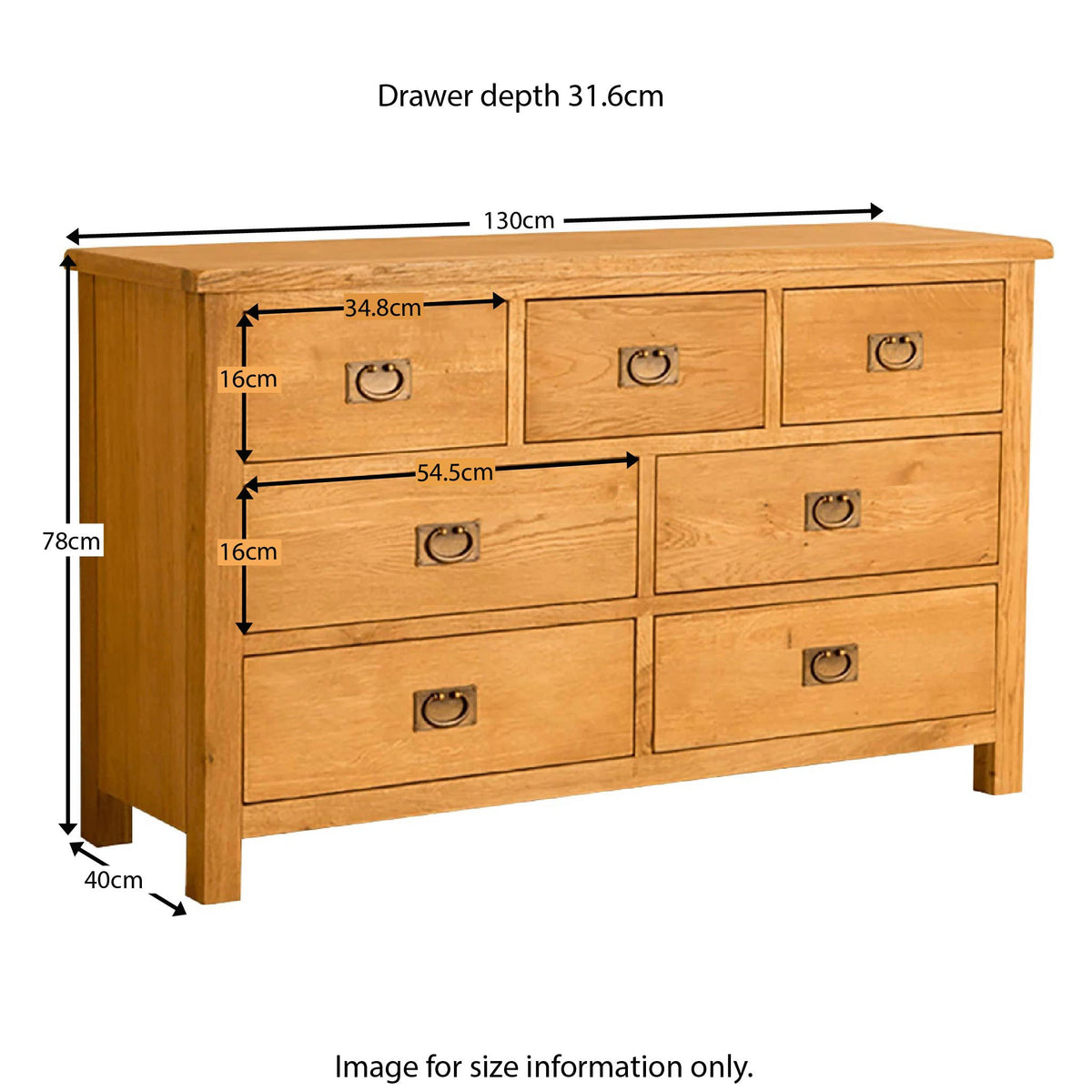 Lanner Oak 3 over 4 Drawer Chest