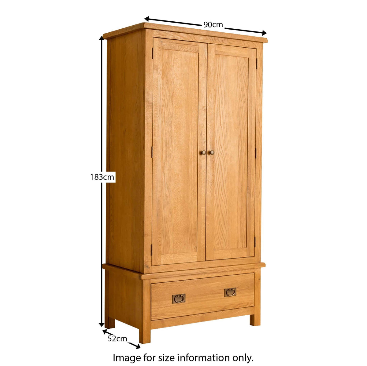 Lanner Oak Double Wardrobe & Drawer