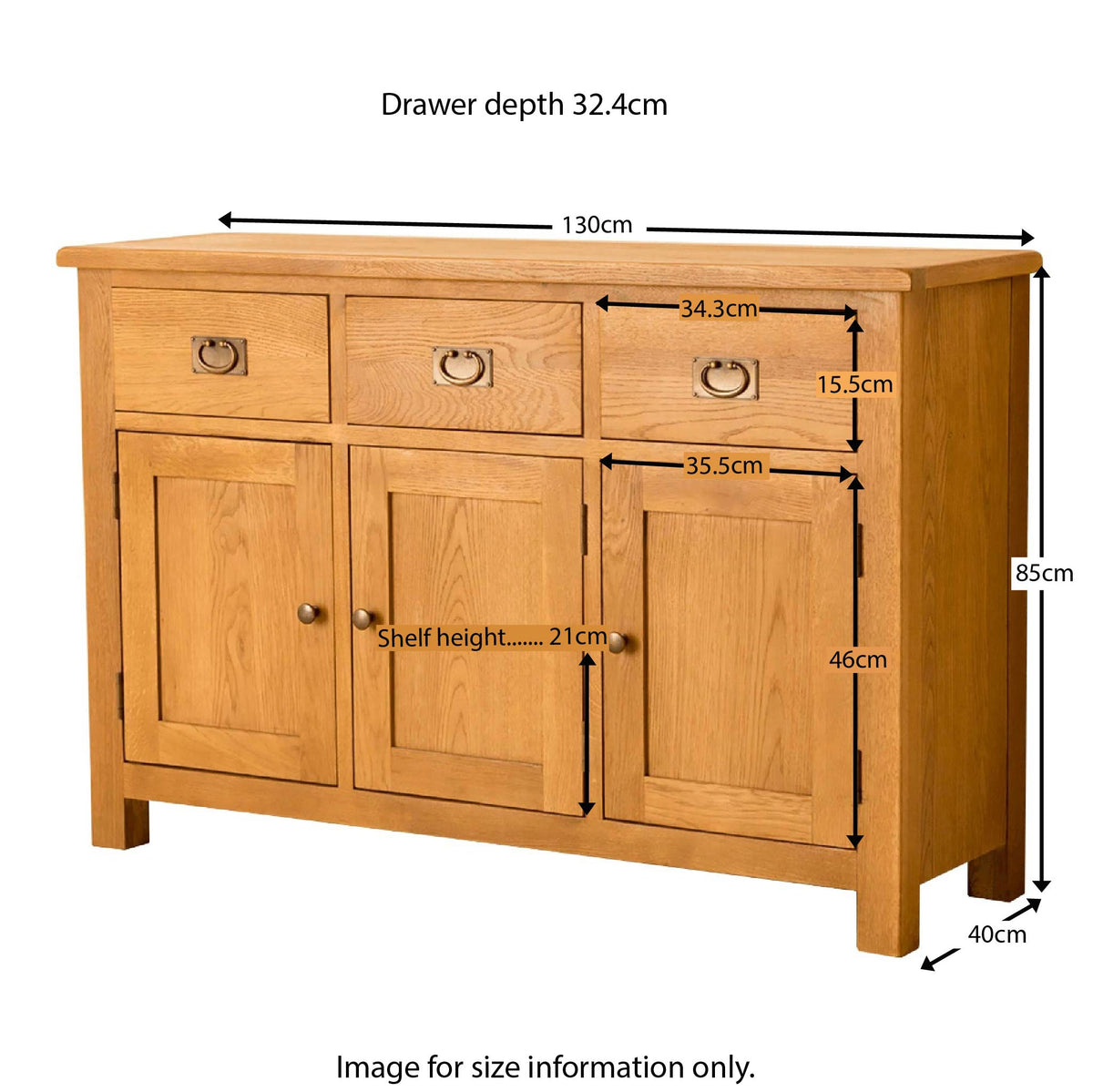 Lanner Oak Large Sideboard