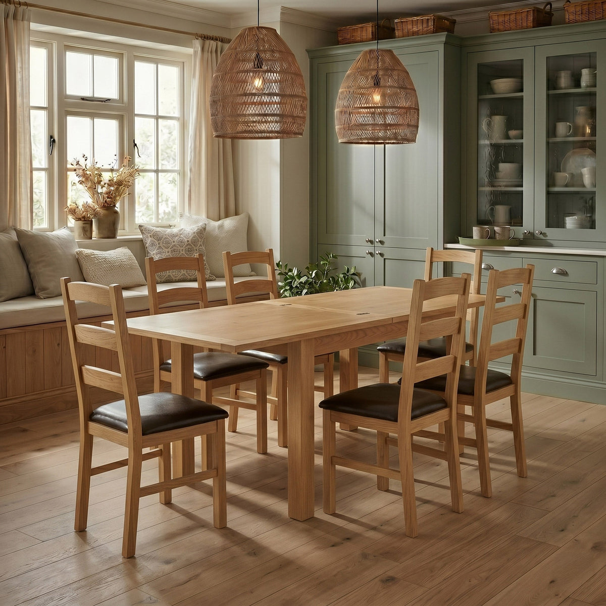 Lanner Oak Square Extending Table