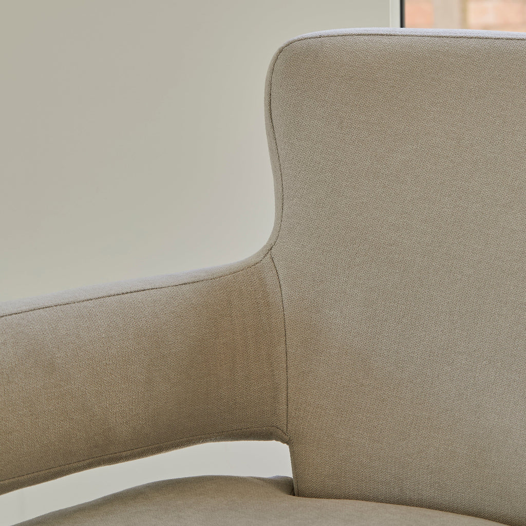 OUTLET - Grace Soft Beige Occasional Armchair - Whitewash Oak Legs