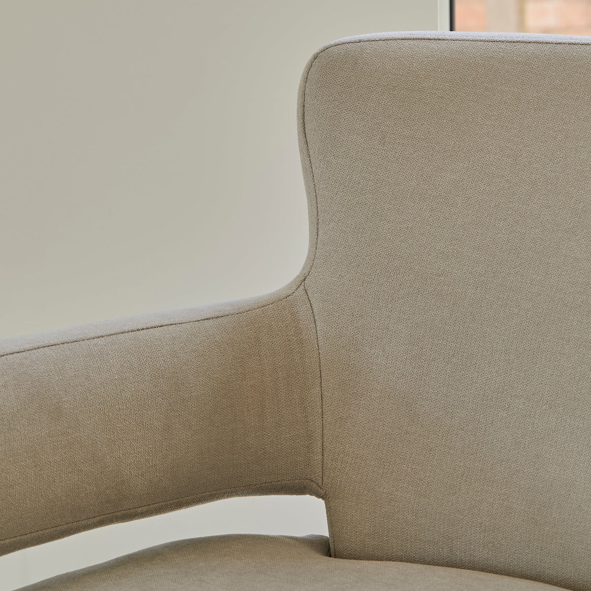 OUTLET - Grace Soft Beige Occasional Armchair - Whitewash Oak Legs