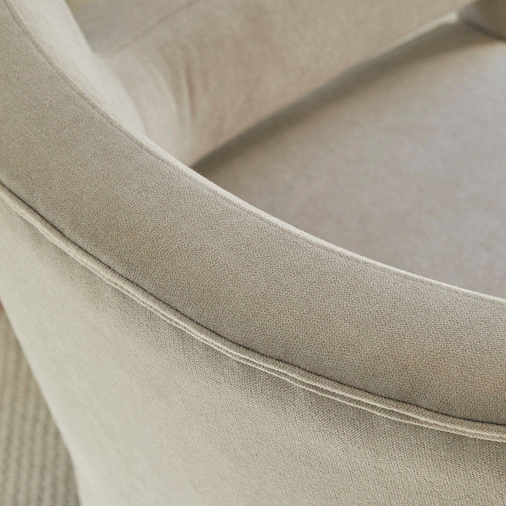 OUTLET - Grace Soft Beige Occasional Armchair - Whitewash Oak Legs