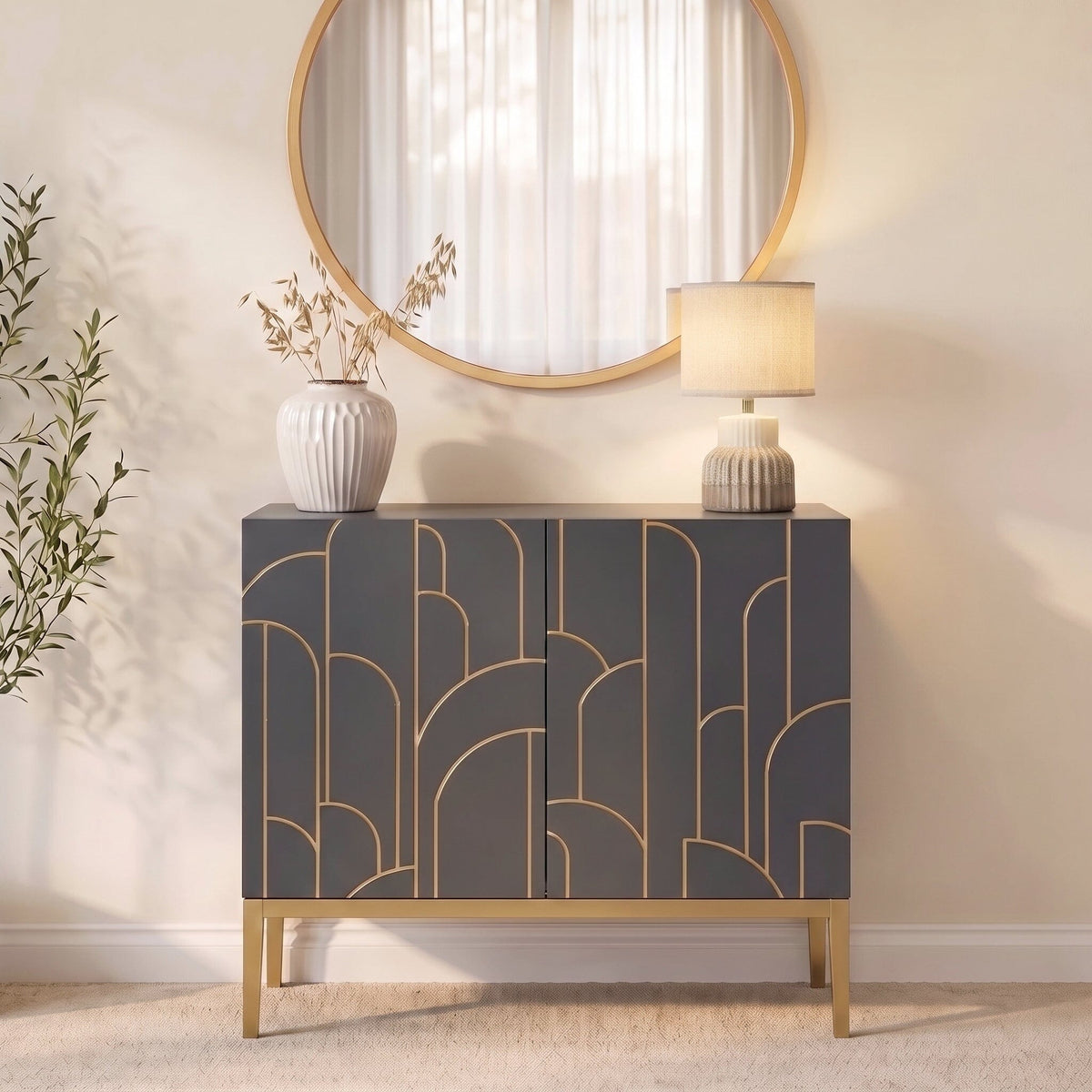 Gatsby 2 Door Small Sideboard - Smoke Grey