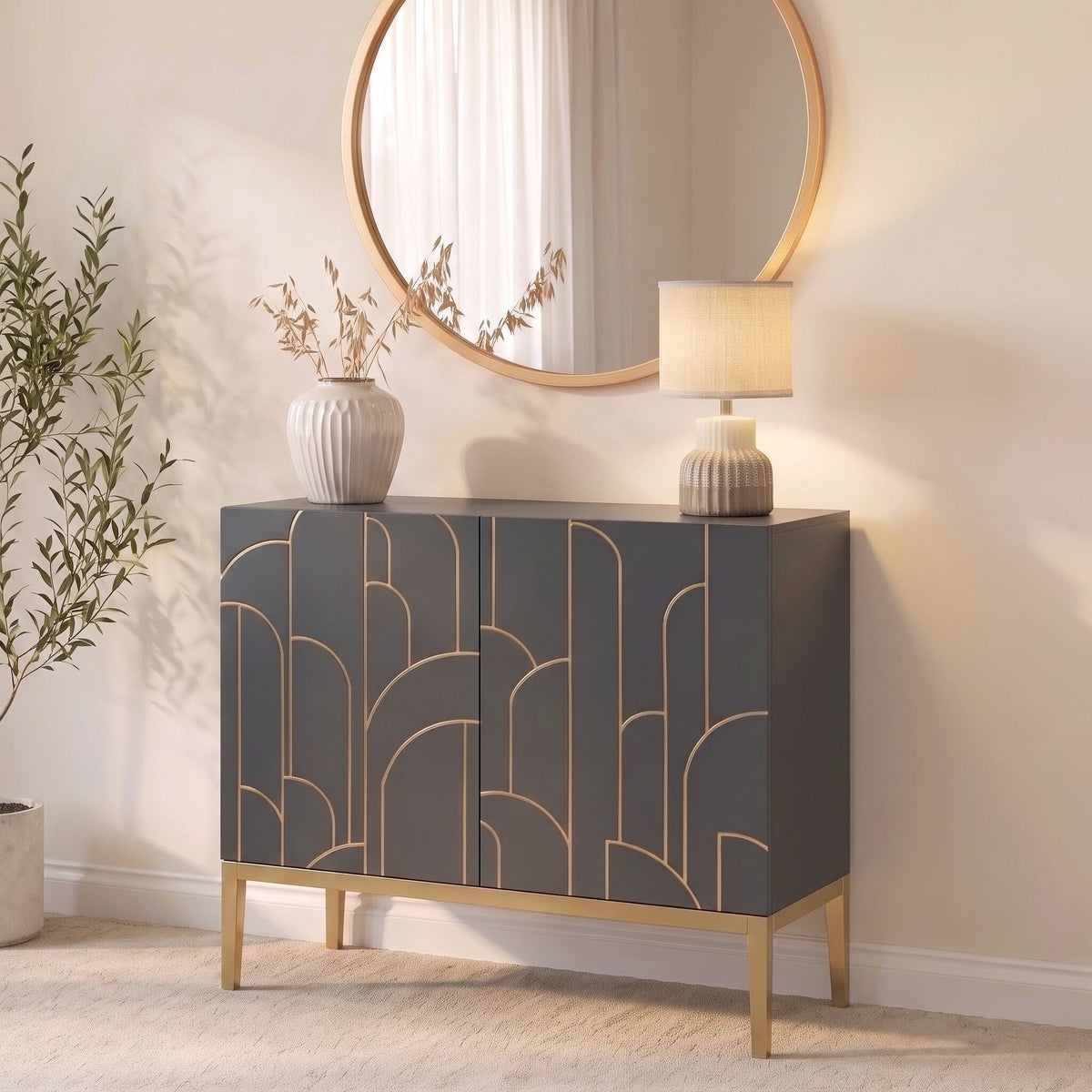 Gatsby 2 Door Small Sideboard - Smoke Grey