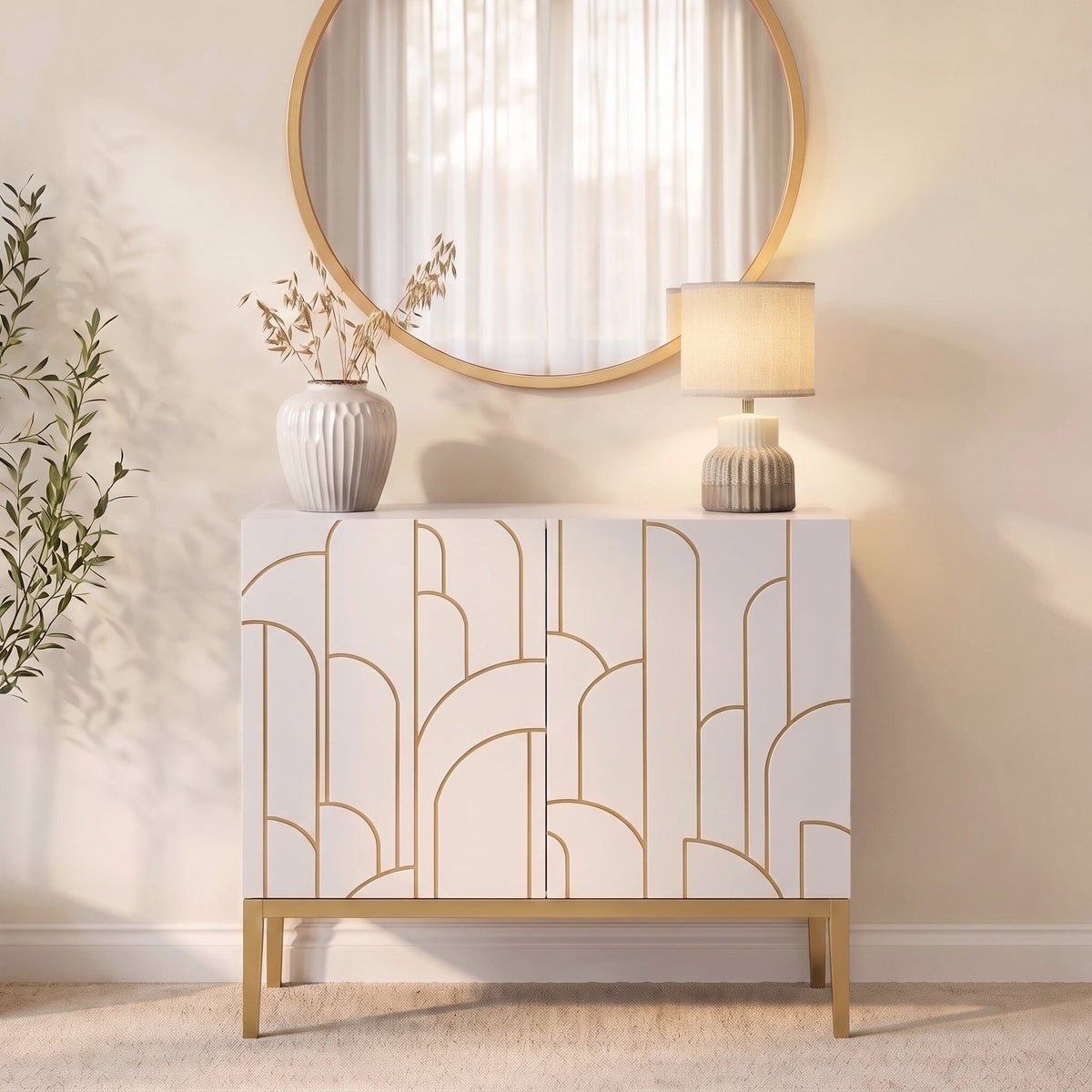Gatsby 2 Door Small Sideboard - Snow White