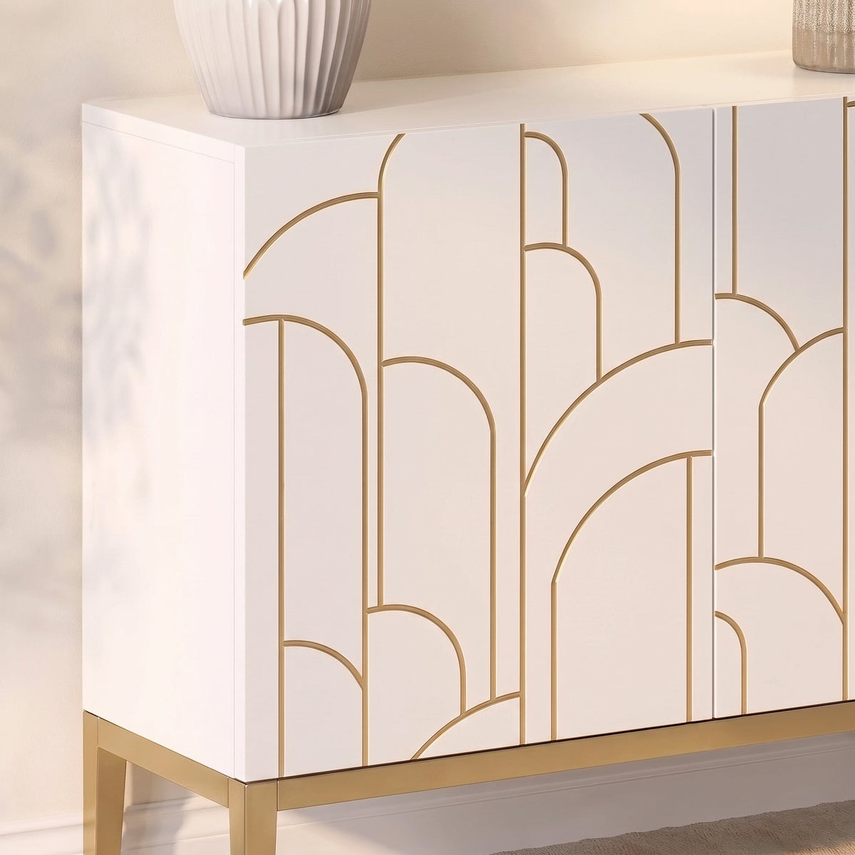 Gatsby 2 Door Small Sideboard - Snow White