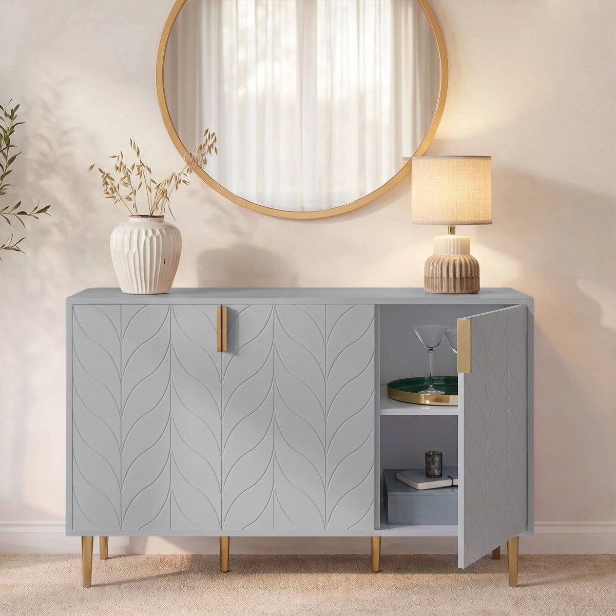 Gloria 3 Door Large Sideboard - Mist Grey