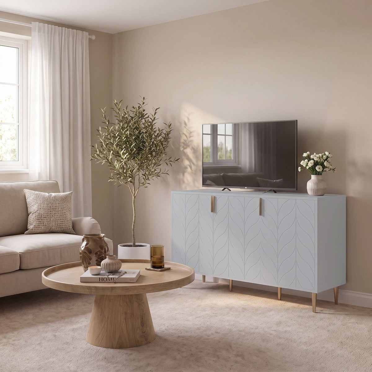 Gloria 3 Door Large Sideboard - Mist Grey