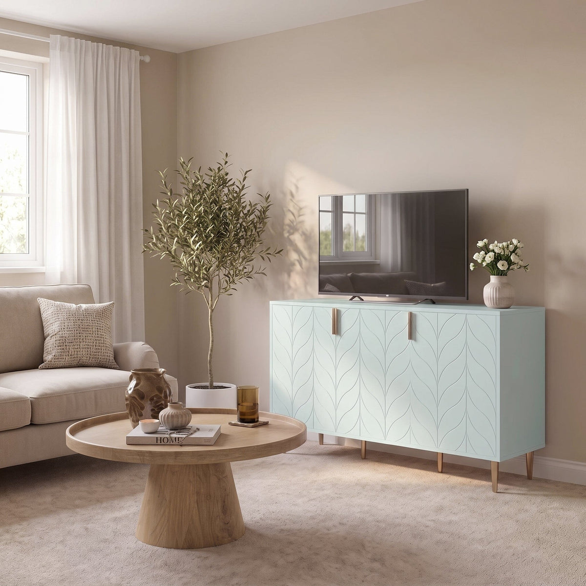 Gloria 3 Door Large Sideboard - Sage