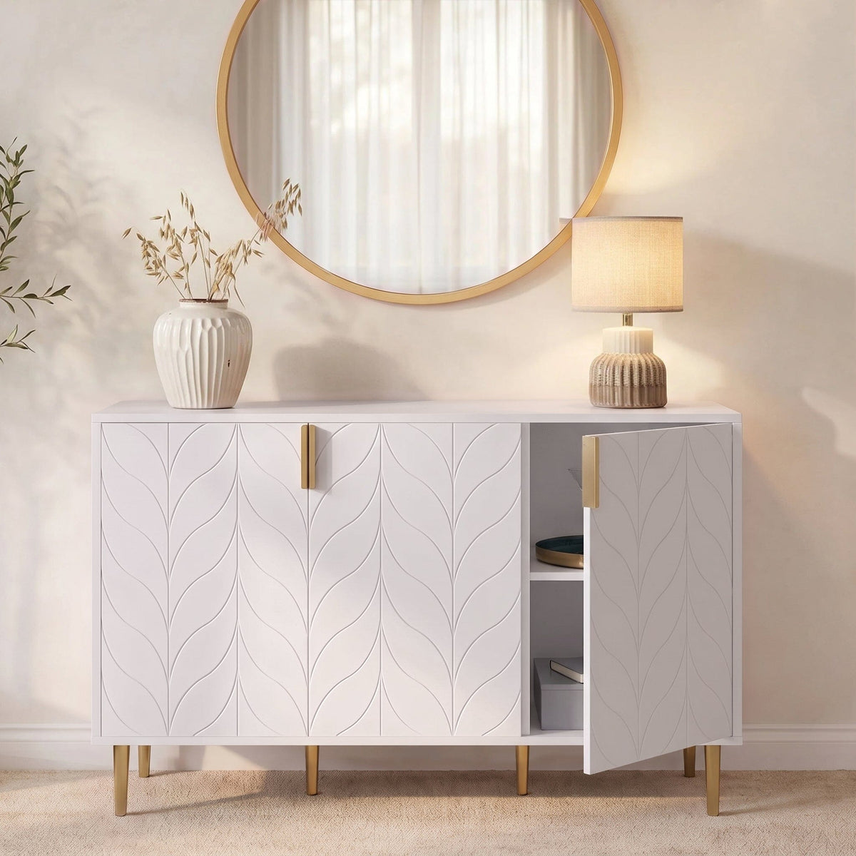 Gloria 3 Door Large Sideboard - White