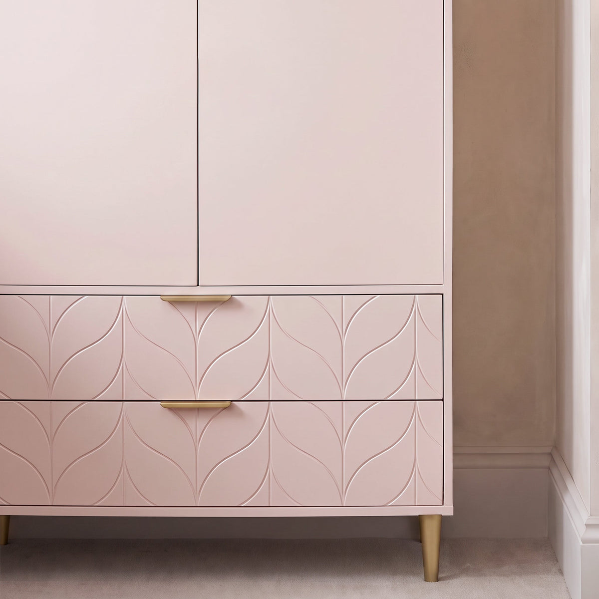 Gloria Double Wardrobe - Blush Pink