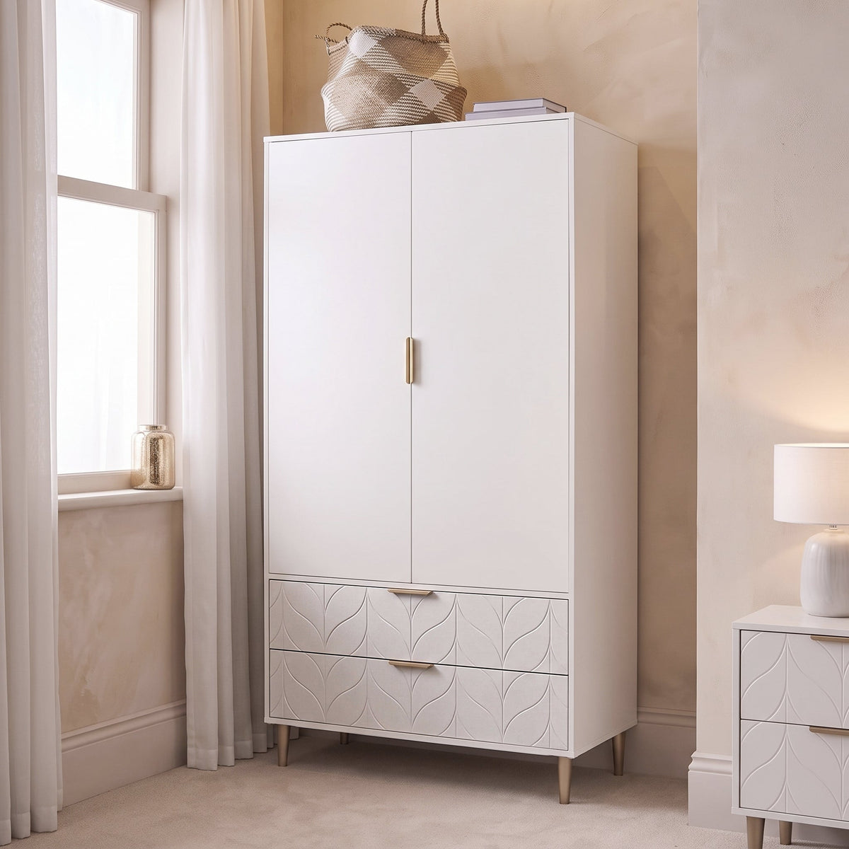 Gloria Double Wardrobe - White