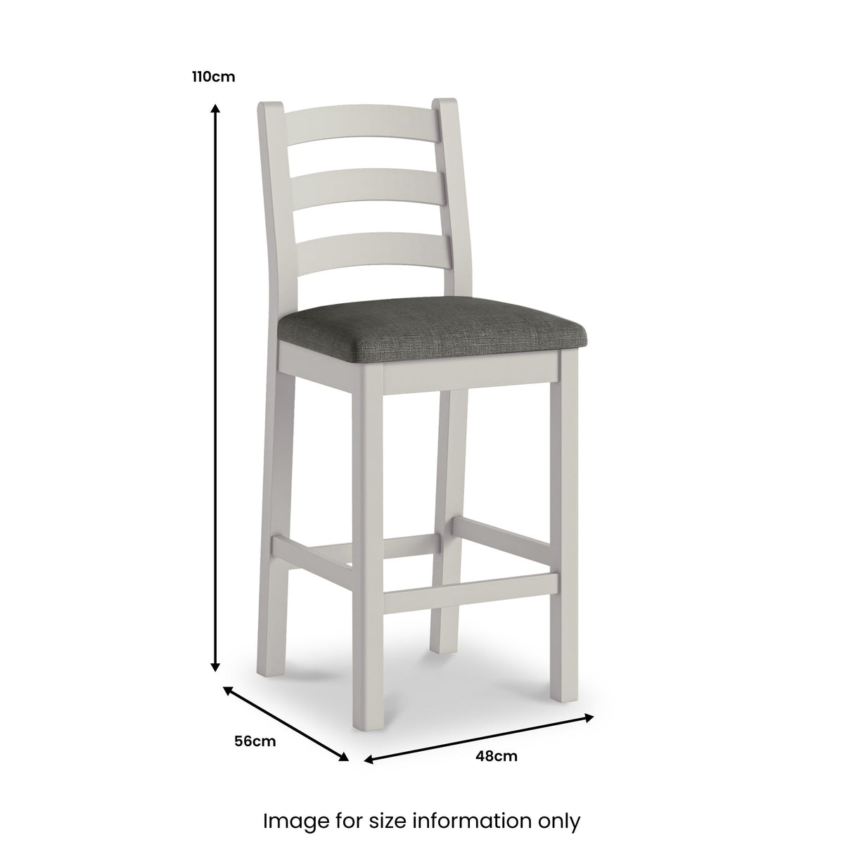 Penzance Stone Grey Ladder Back Bar Chair