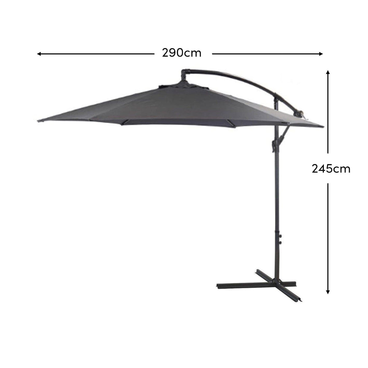 Grey Lean Over Parasol - 2.9m Round