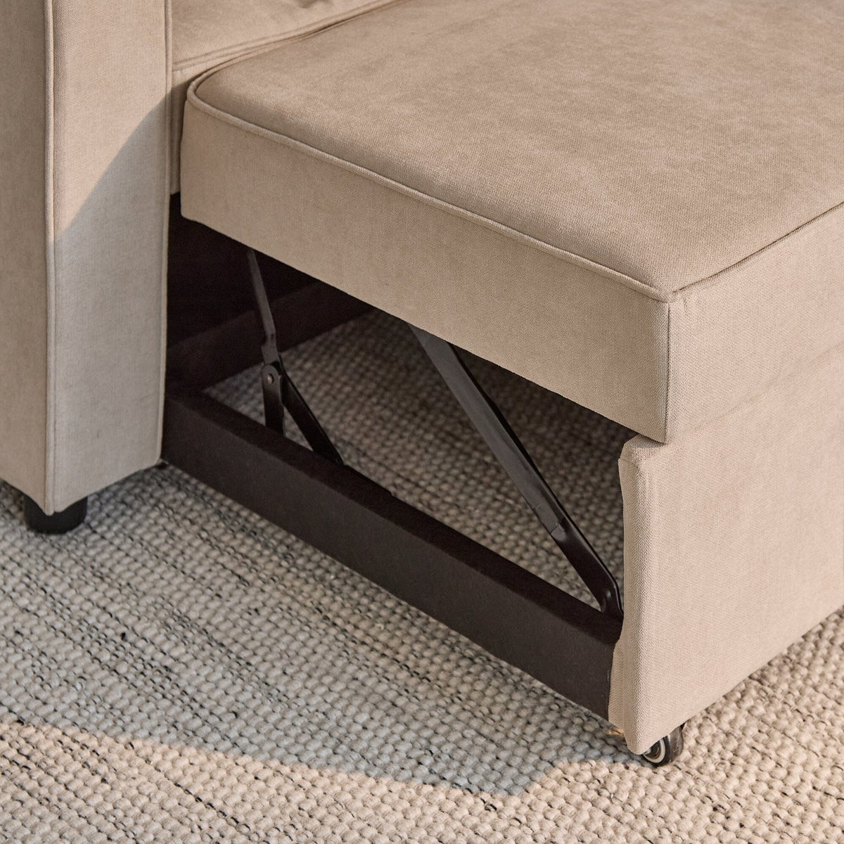 OUTLET - Hugo Corner Sofa Bed with Storage - Taupe  