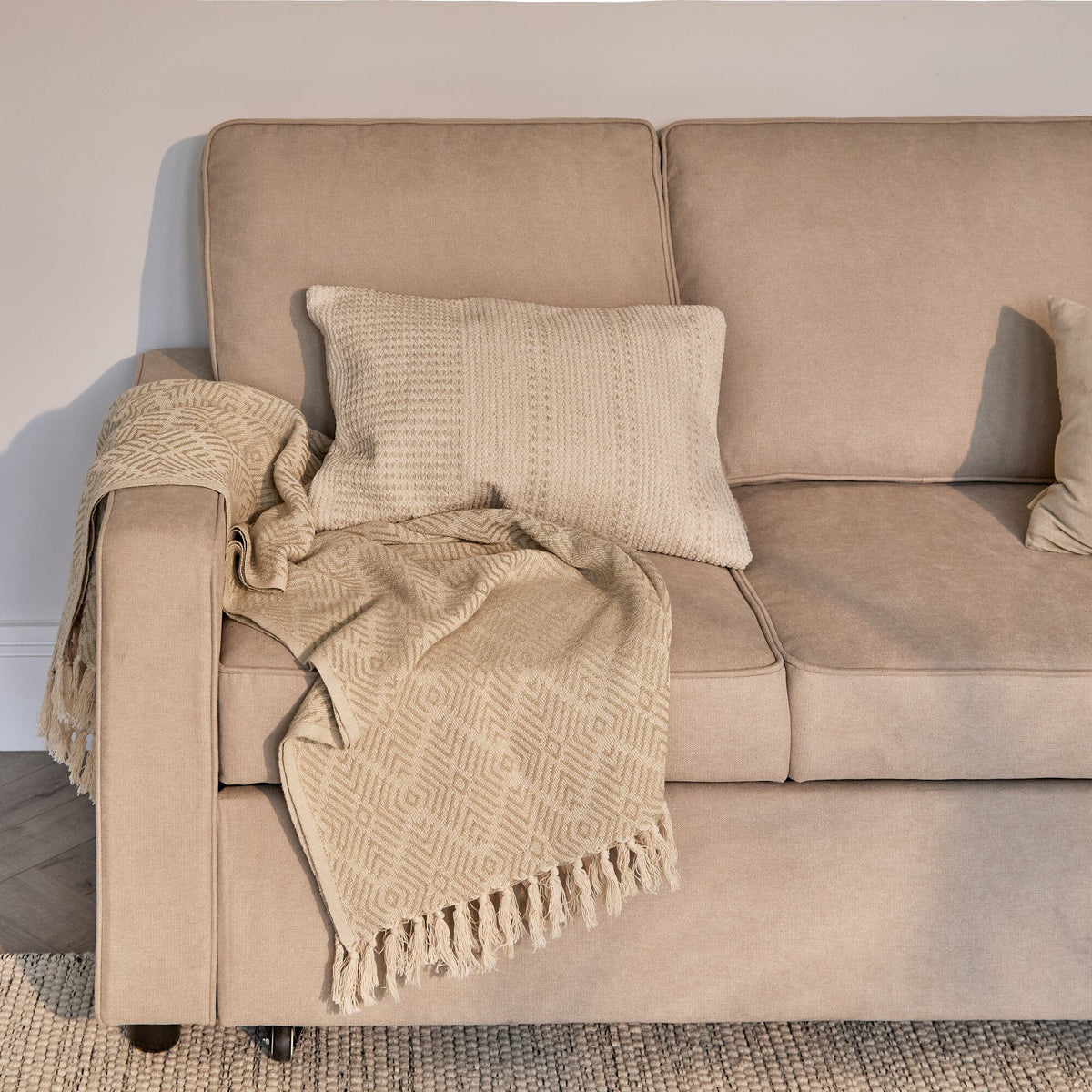 Hugo Corner Sofa Bed with Storage - Taupe  