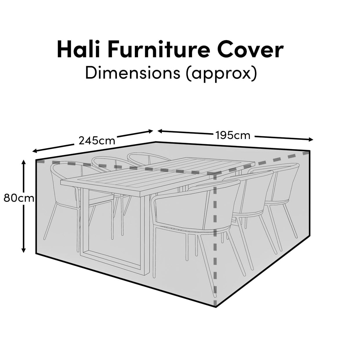 Rectangular Rain Cover 245x195x80cm - Aston Corner Sofa Set - Hali 6-8 Seater
