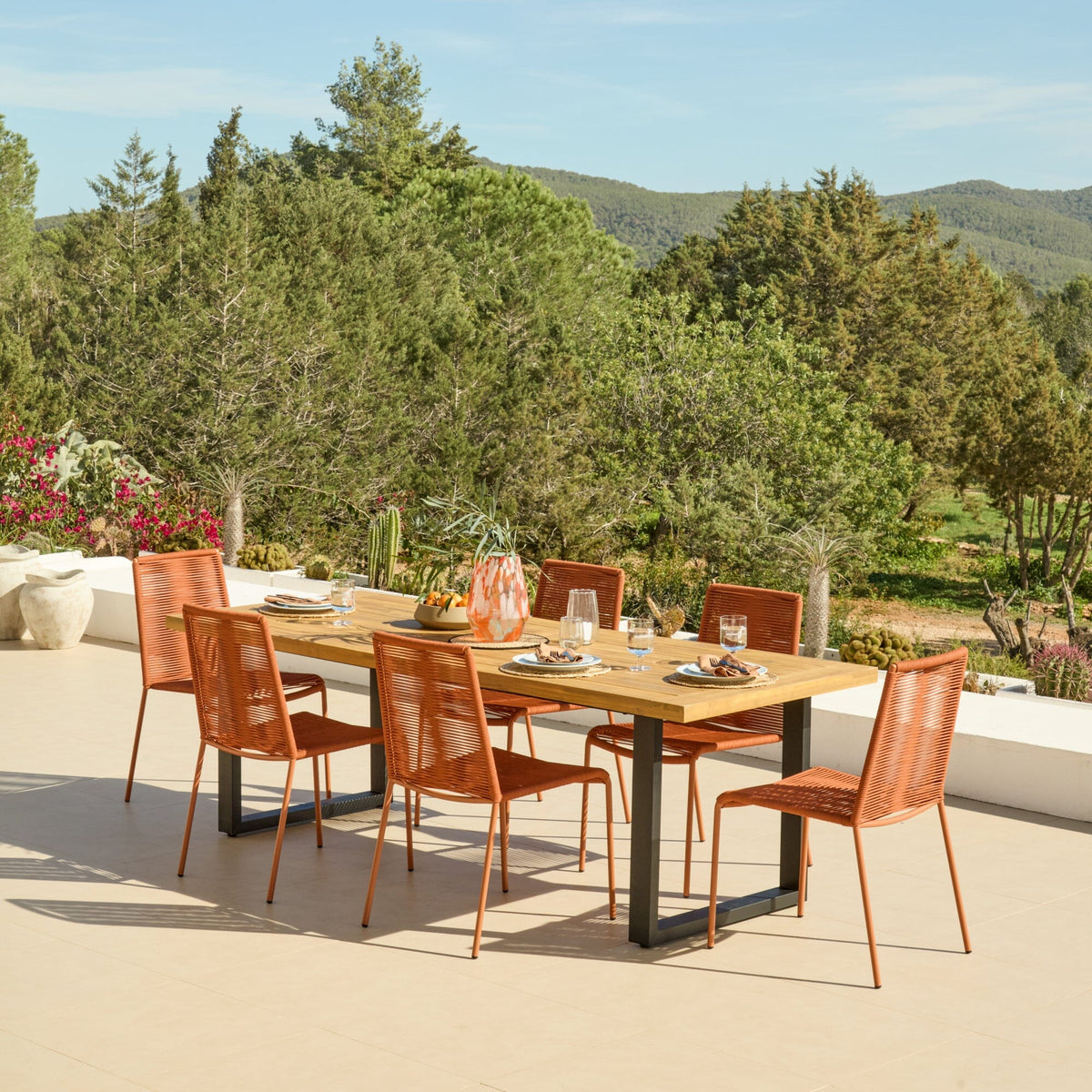 Outlet - Ryder Burnt Orange Rope Garden Chairs - Set of 2