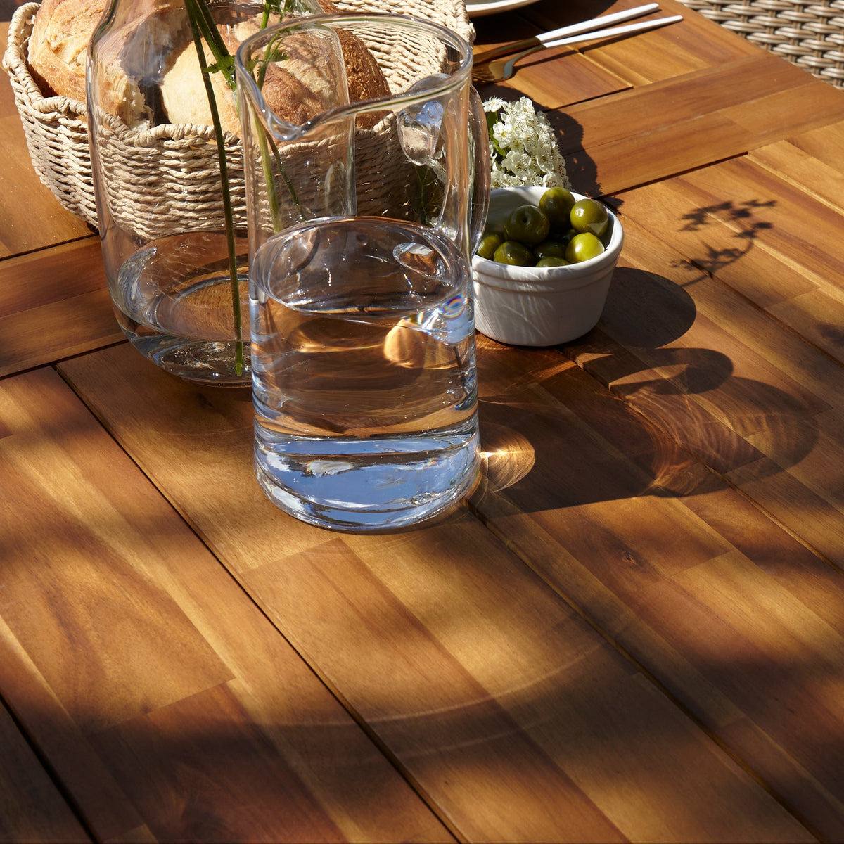 Hali 6 Seater Wooden Outdoor Dining Set with Hali Natural Chairs - 235cm