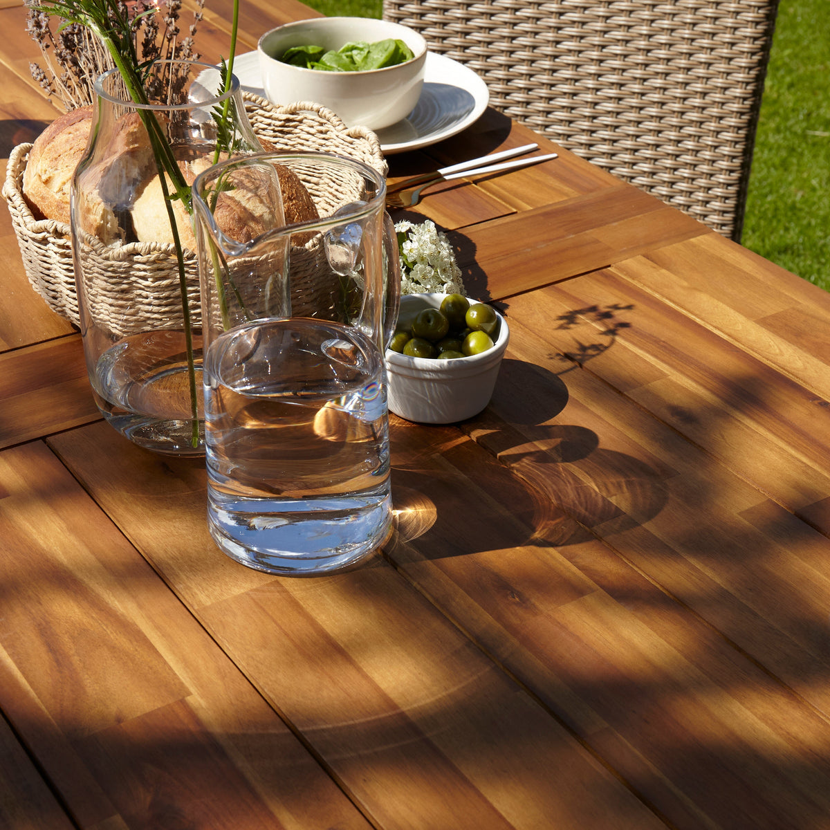 Hali 4 Seater Outdoor Dining Set with Hali Black Chairs - 175cm