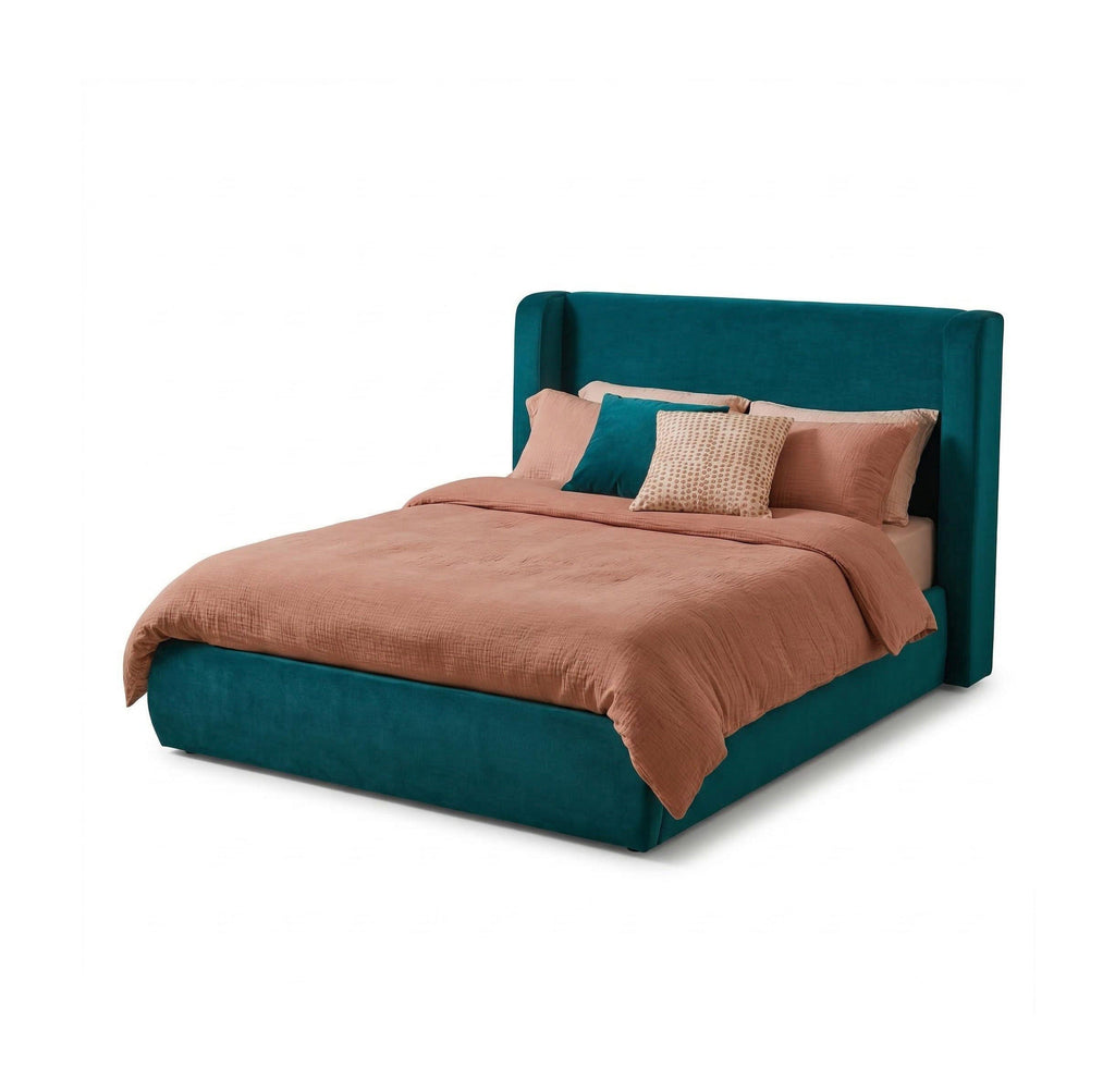 Hannah Double Ottoman Bed - Deep Teal