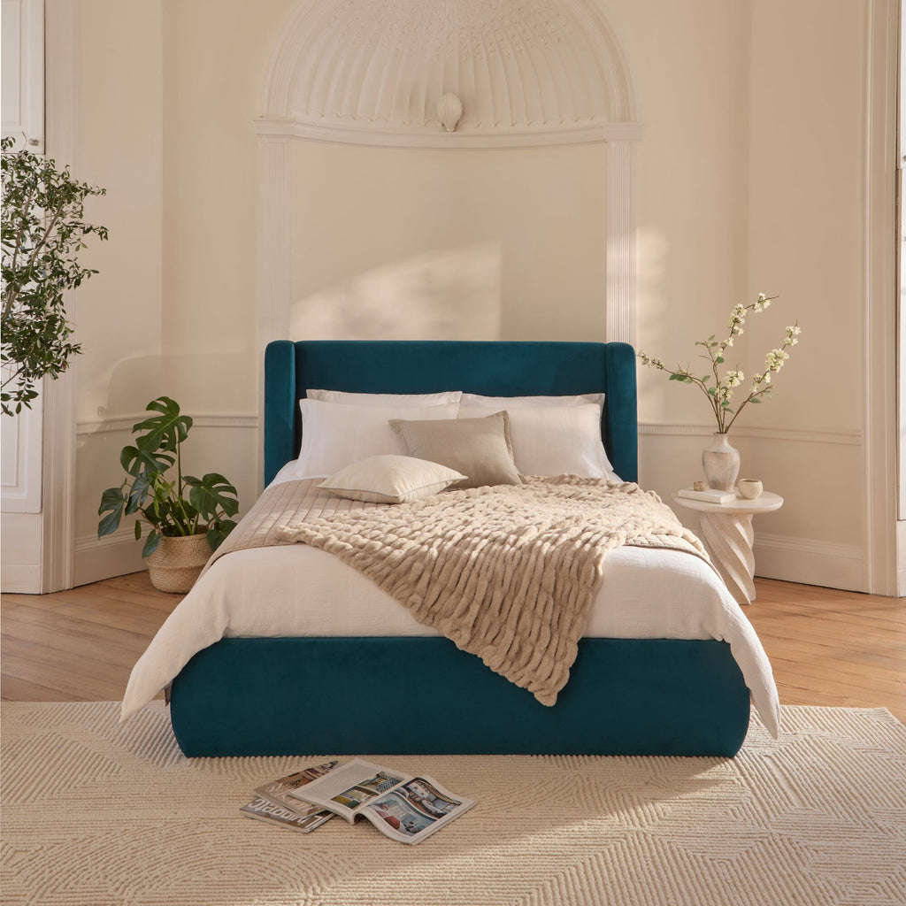 Hannah Double Ottoman Bed - Deep Teal