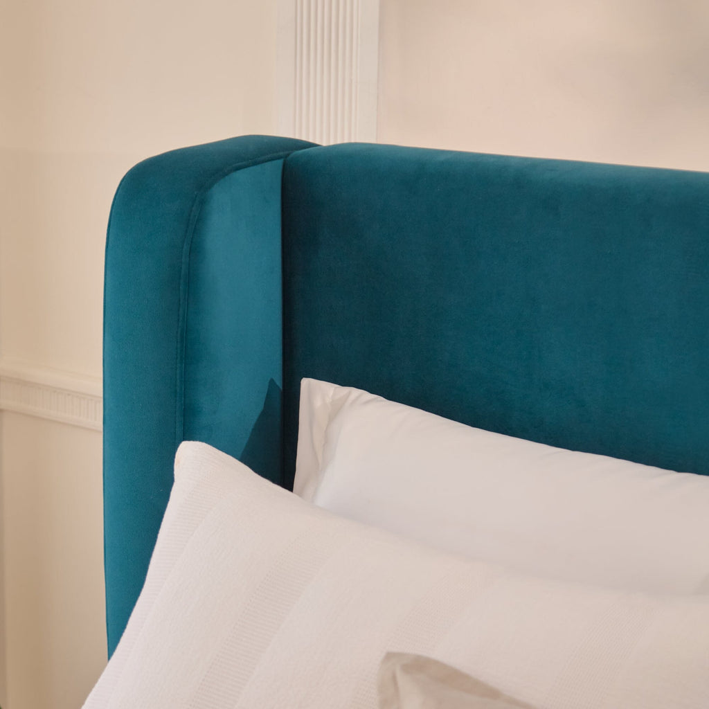 Hannah Double Ottoman Bed - Deep Teal