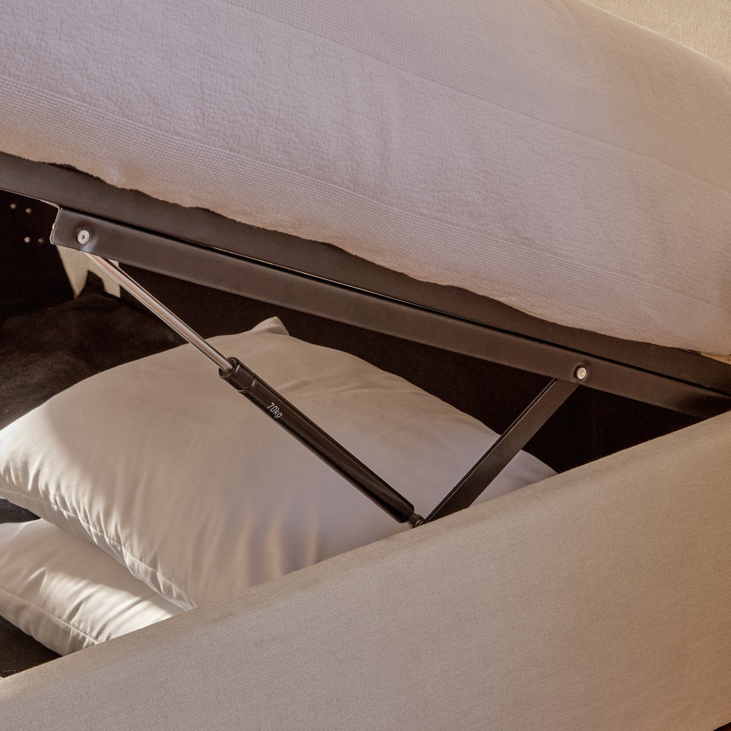 Hannah Double Ottoman Bed - Oyster White