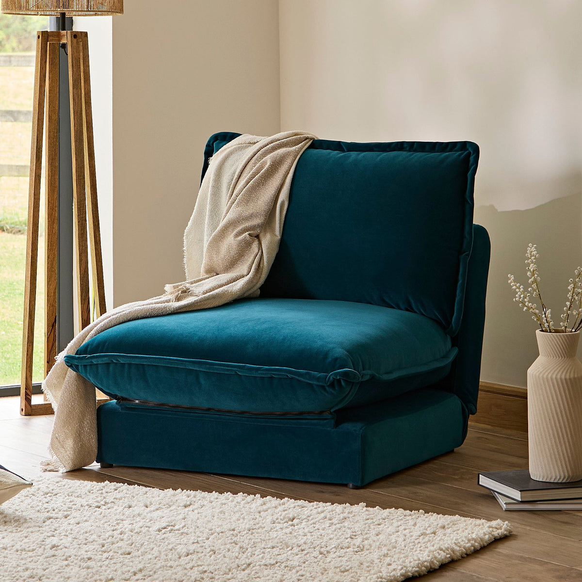 Harlow Single Sofa Bed - Soft Teal