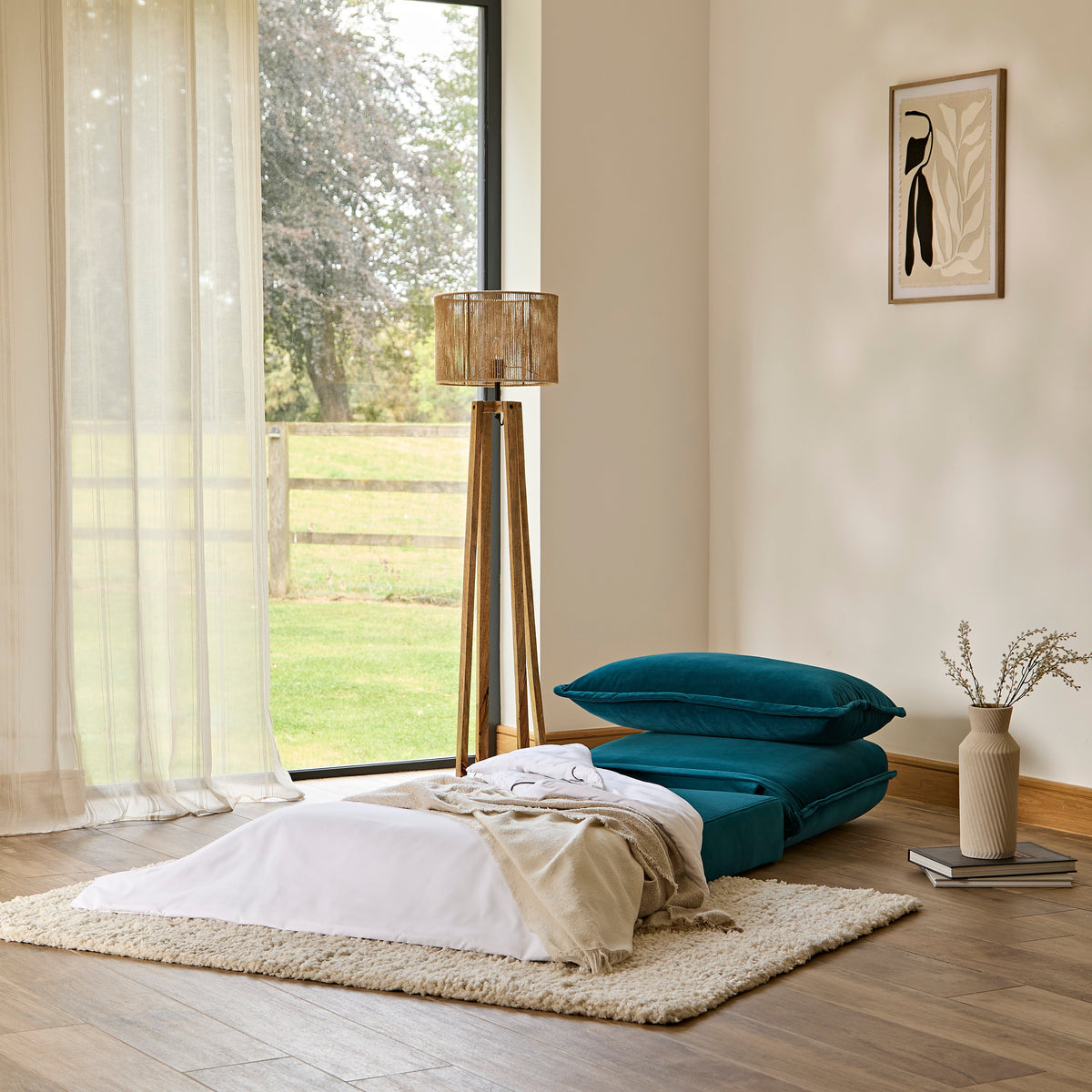 Harlow Single Sofa Bed - Soft Teal