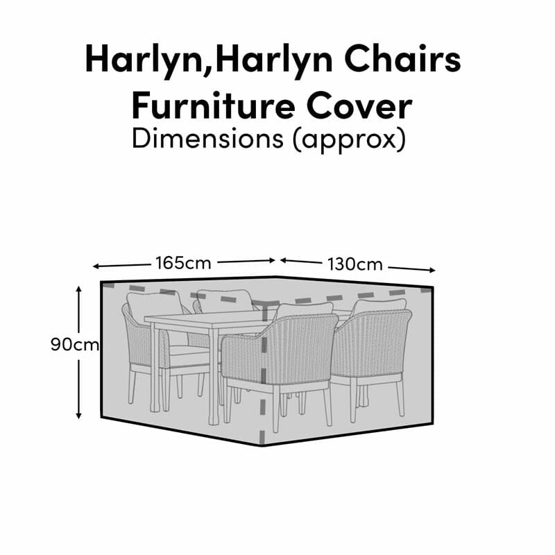 Rectangular Rain Cover 165x130x90cm - Harlyn 4 Seater with Harlyn or Killian Chairs