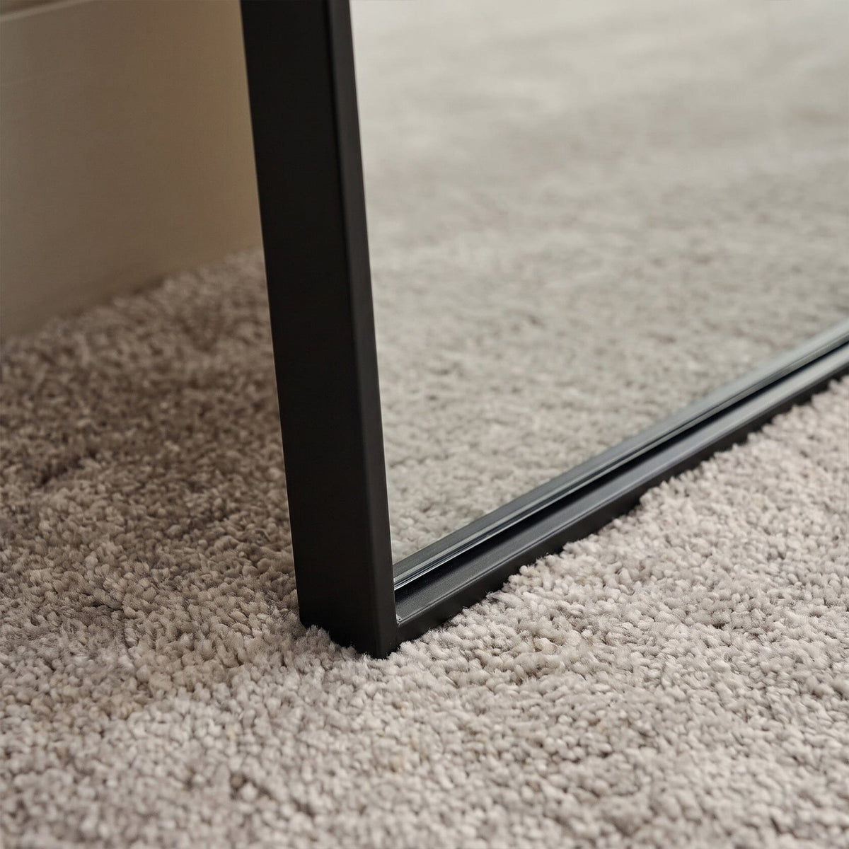 Hensall 140X40cm Metal Rectangular Mirror - Black