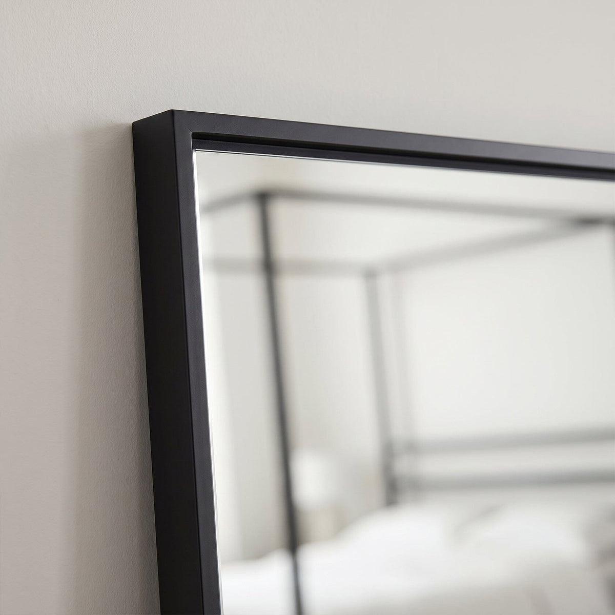 Hensall 140X40cm Metal Rectangular Mirror - Black
