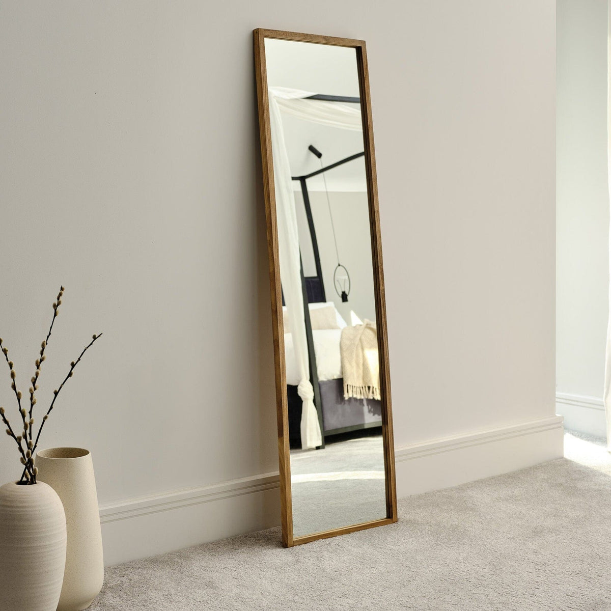 Hensall 140x40cm Wooden Mirror - Natural