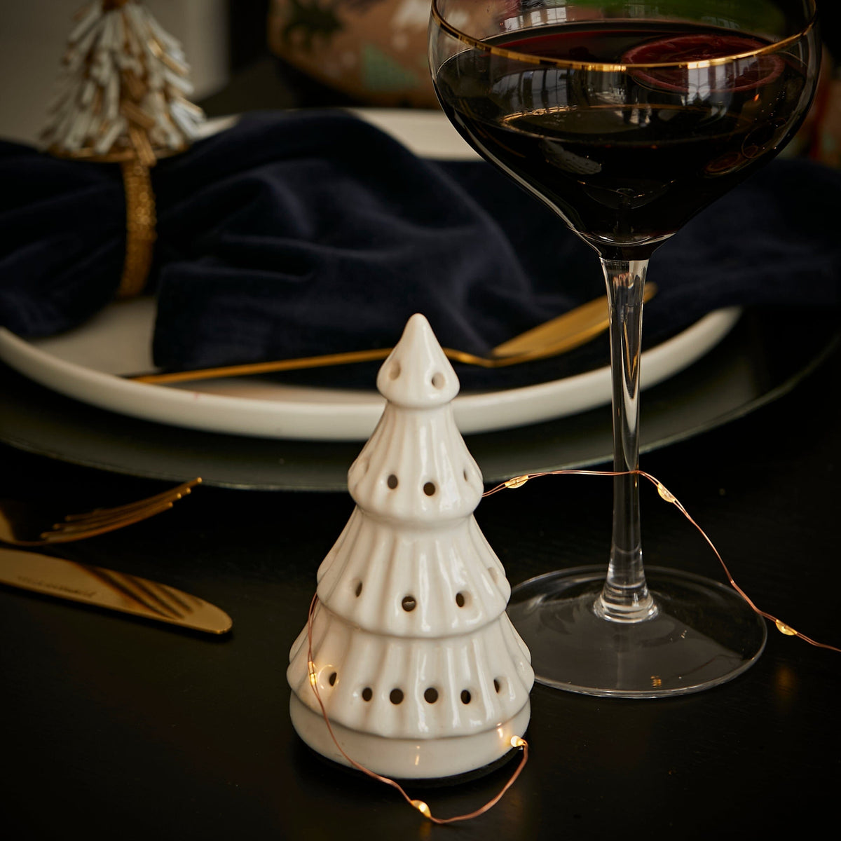 Bergen Small Ceramic LED Light Up Tree - White