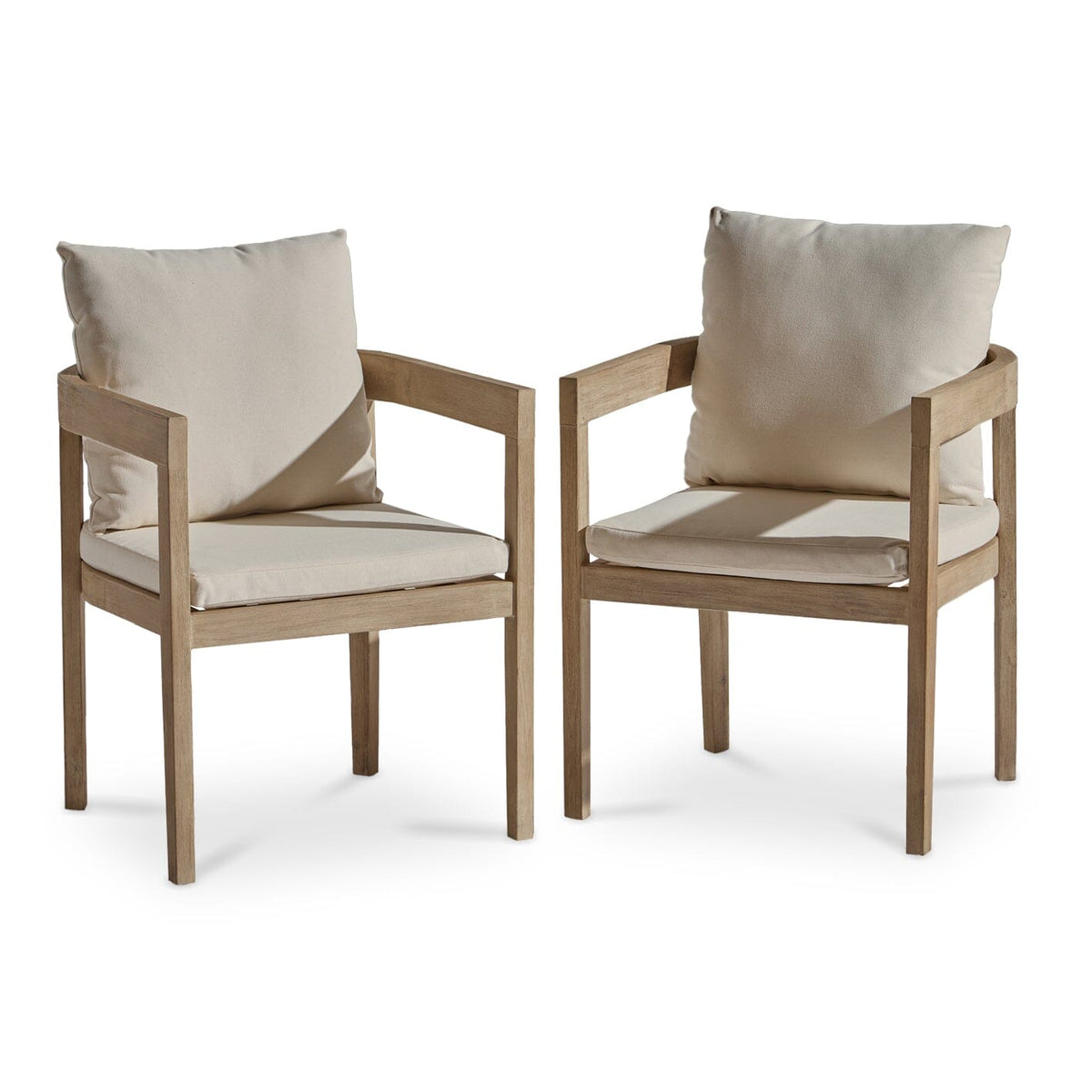 Shiro 6 Seater Wooden Garden Dining Set with 4 Imani Chairs & Charlotte Bench - Whitewash