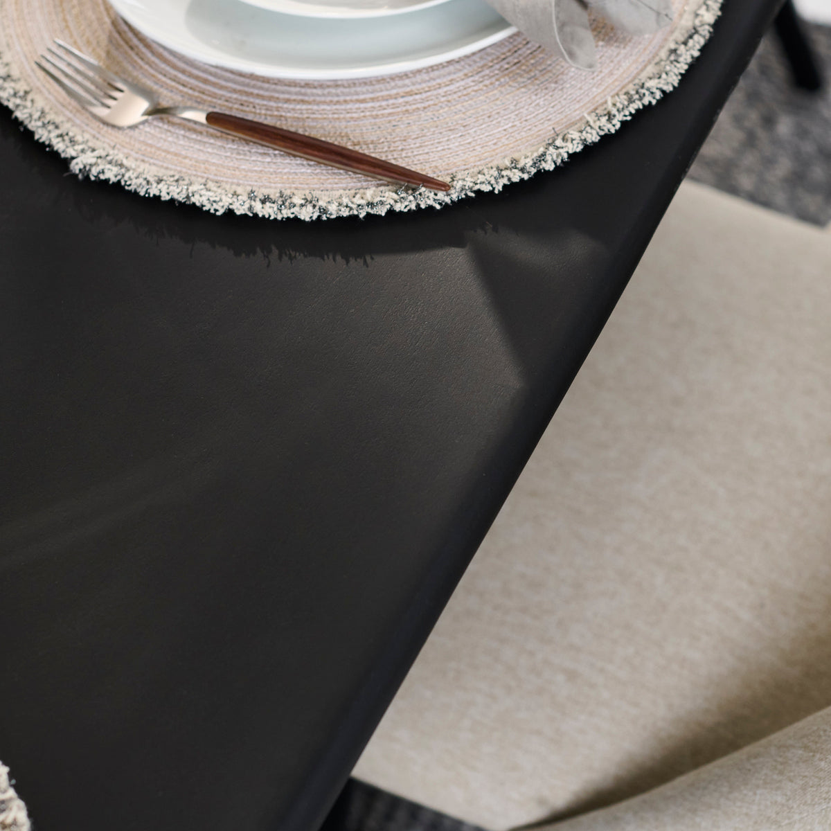 Imogen Jet Black Mango Wood Dining Table - 190cm
