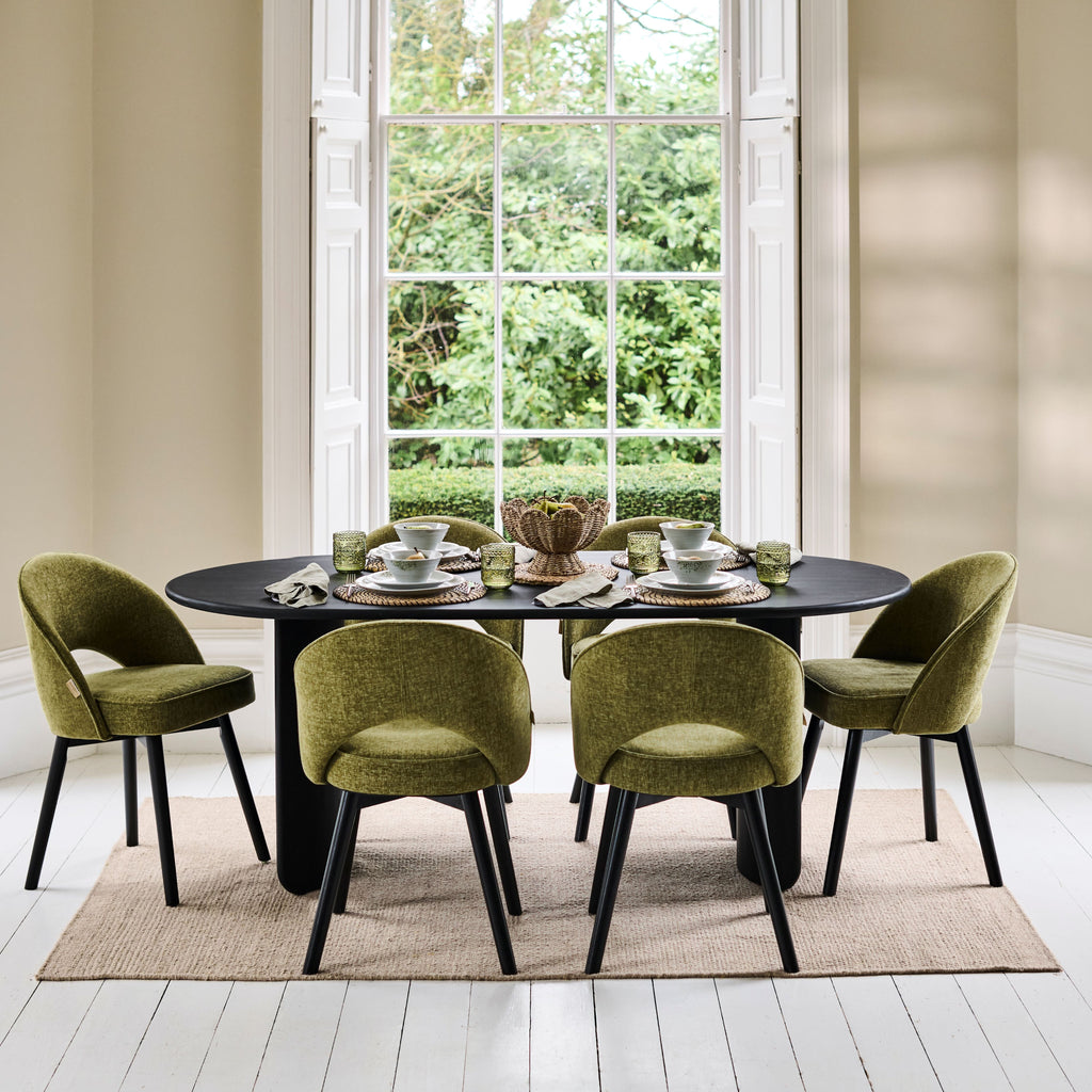 Imogen Jet Black Mango Wood Dining Table - 190cm