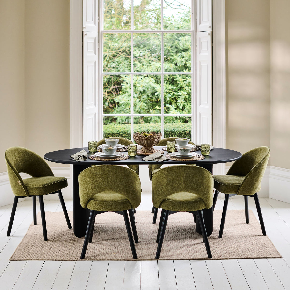 Imogen Jet Black Mango Wood Dining Table - 190cm