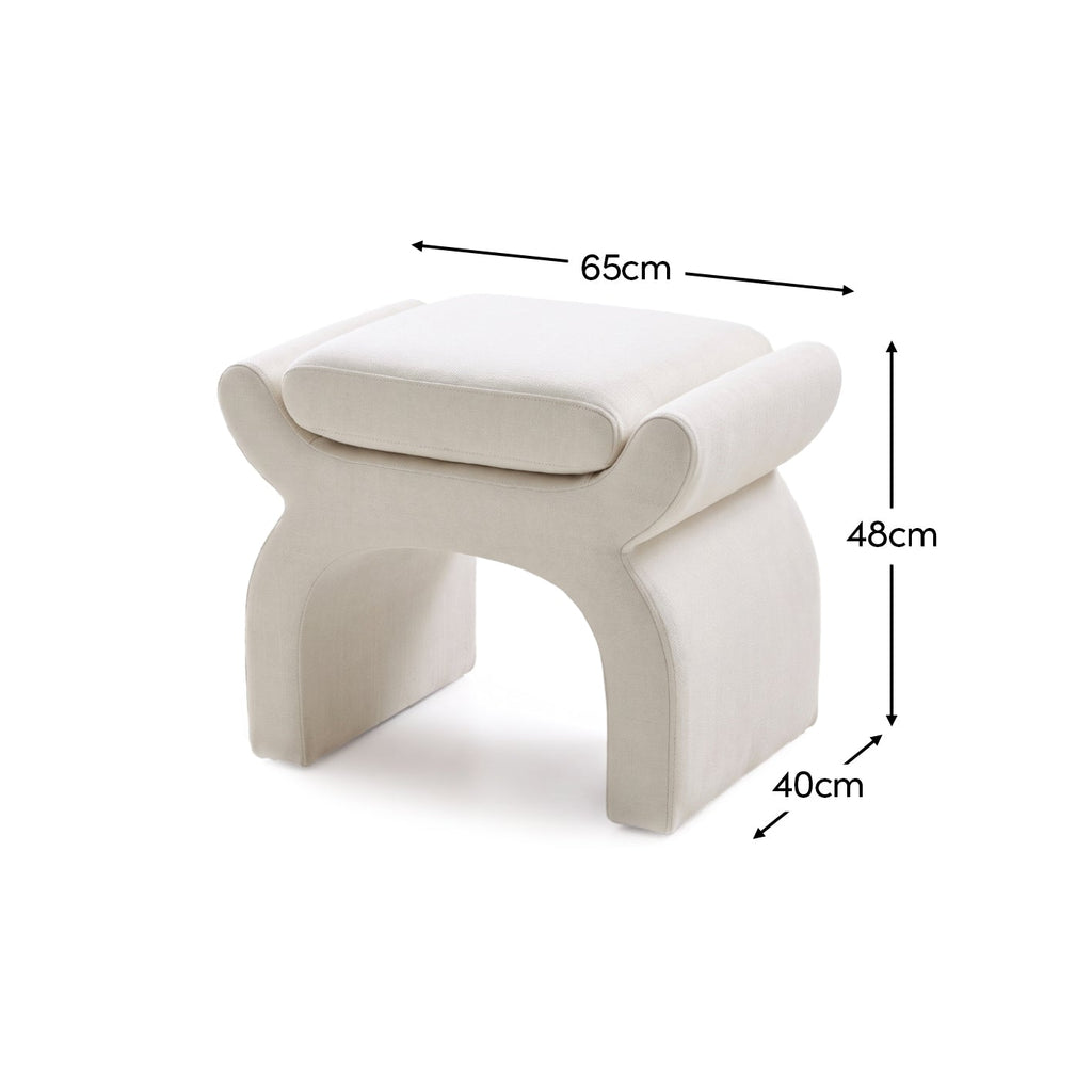 Iver Footstool - Oyster White