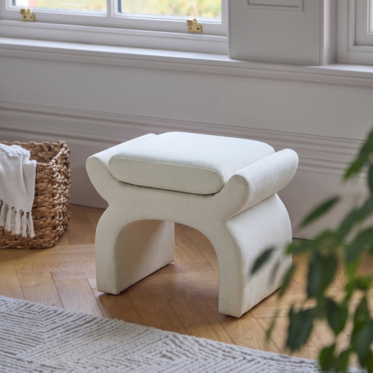 Iver Footstool - Oyster White