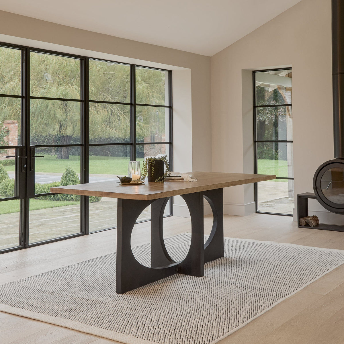OUTLET - Jade Mango Wood Dining Table - Rectangular - Black Legs