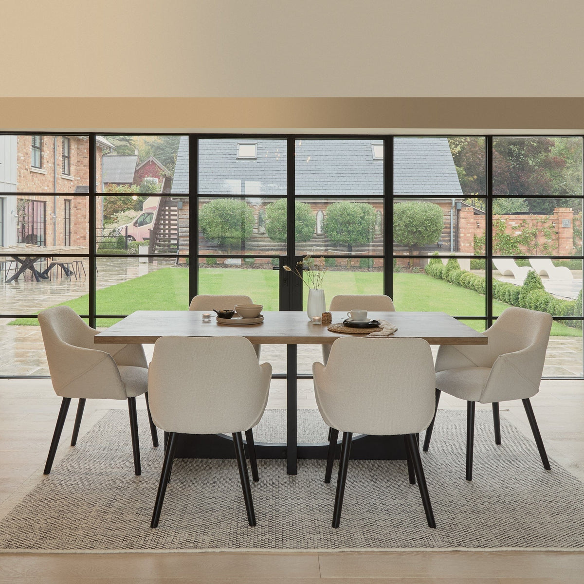 OUTLET - Jade Mango Wood Dining Table - Rectangular - Black Legs