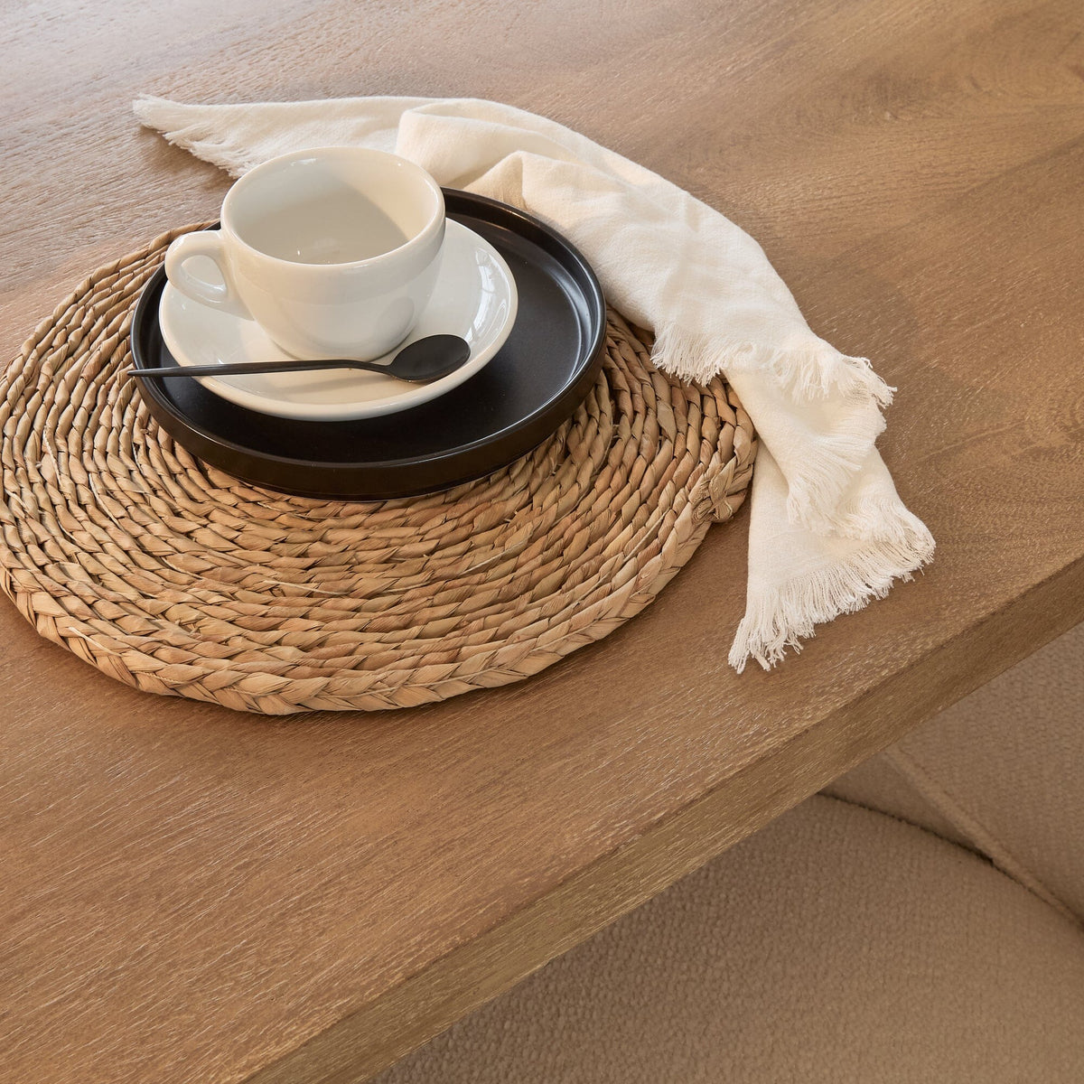 OUTLET - Jade Mango Wood Dining Table - Rectangular - Black Legs