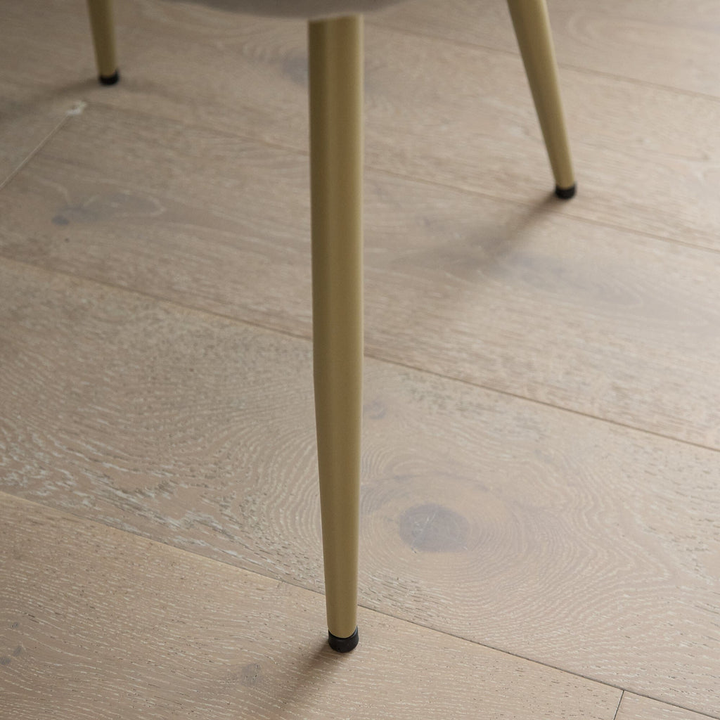 OUTLET - Cleo Soft Beige Dining Chairs - Set of 2 - Gold Legs