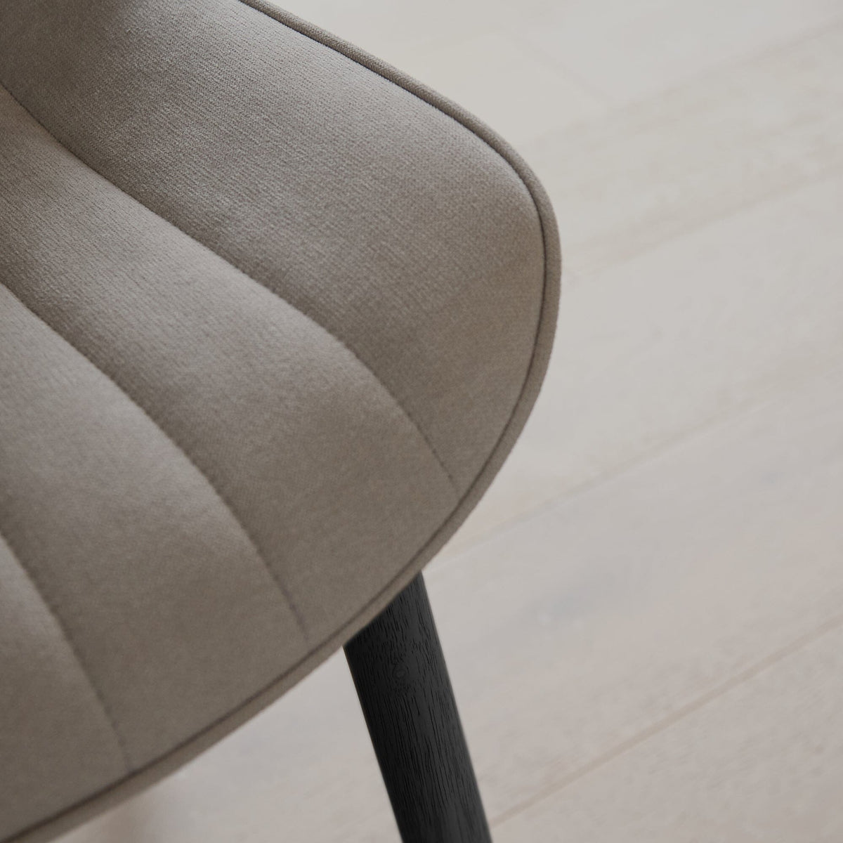 OUTLET - Bella Soft Beige Dining Chairs - Set of 2 - Black Oak Legs