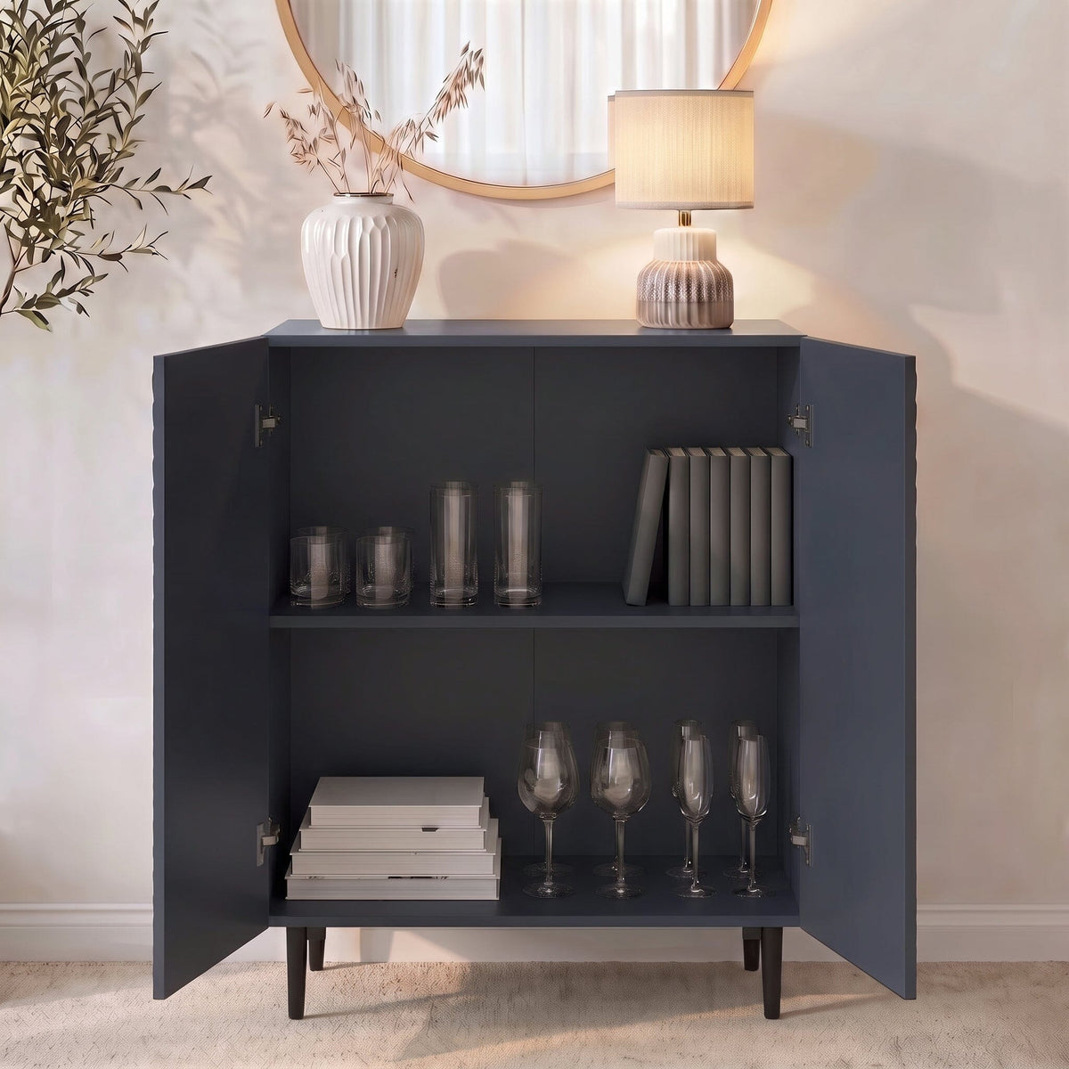 Jack 2 Door Small Sideboard - Geometric Blue