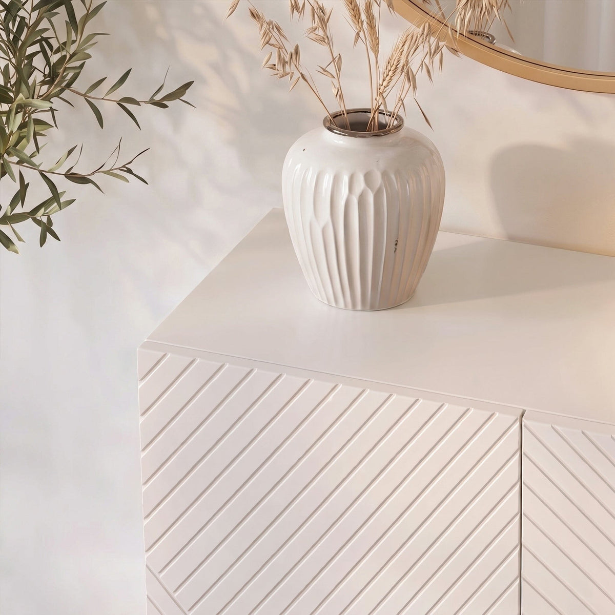 Jack 2 Door Small Sideboard - Geometric White