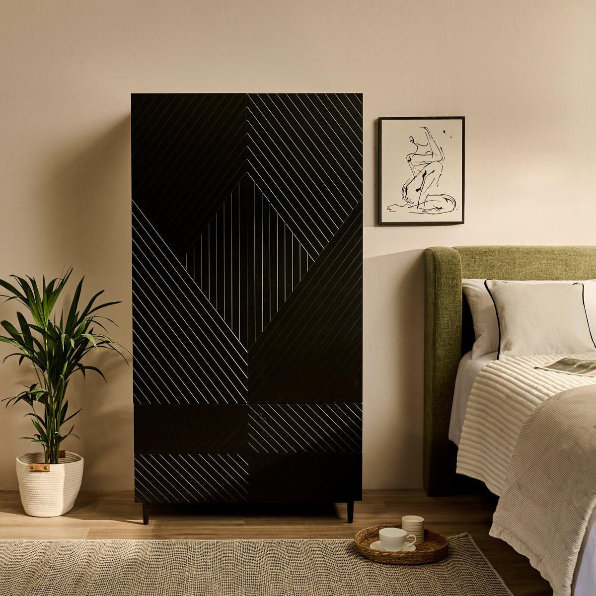 Jack Double Wardrobe - Black